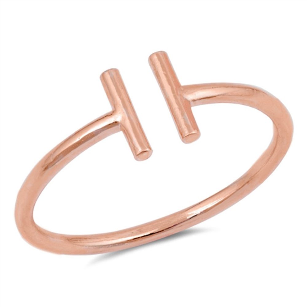 Open Bar Gap Rose Gold-Tone Ring